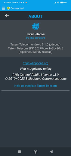 Android application TATEM TELECOM screenshort