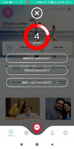 Android application ZiffyHealthSOS screenshort