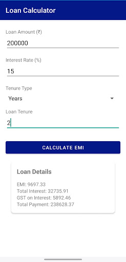 Loan Calculator Screen 3