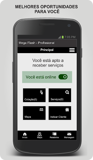 Android application MS Entregas- Profissional screenshort