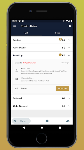 Android application Thalias Driver screenshort
