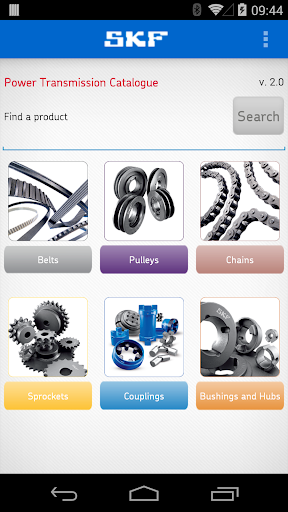 Android application SKF PTP Catalogue screenshort