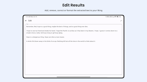 Screenshot of OCR - Image to Text - Extract