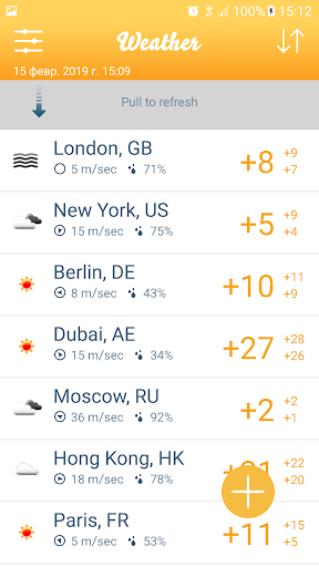 Android application Weather screenshort