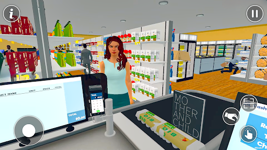 Supermarket Cashier Games 3D 0.6 APK + Мод (Unlimited money) за Android