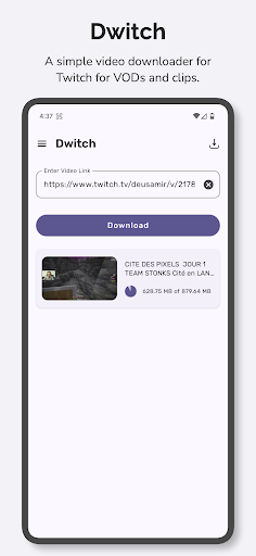 Android application Video Downloader for Twitch screenshort