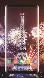 New Year Eiffel Fireworks Live Wallpaper