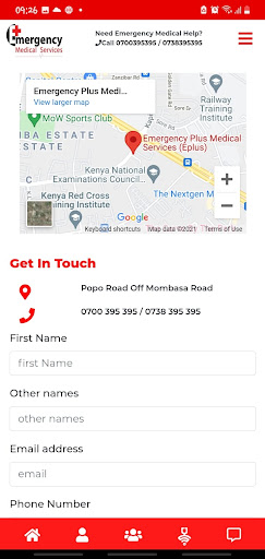 Android application Emergency Plus Medical Service screenshort
