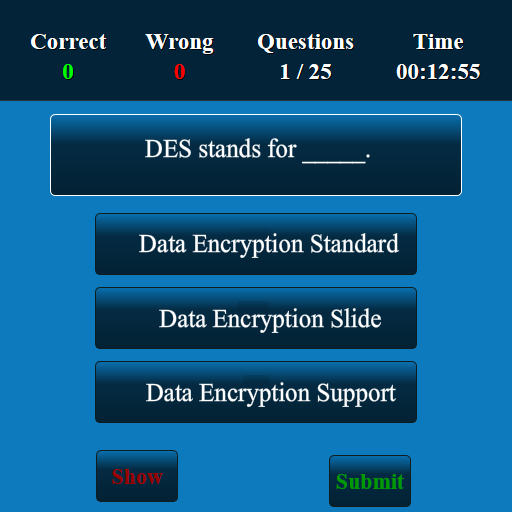 Cryptography MCQ Screen 2