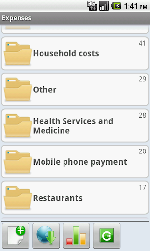 Android application Expenses screenshort