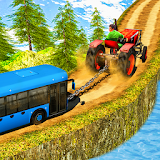 Chained Tractor Towing Bus icon
