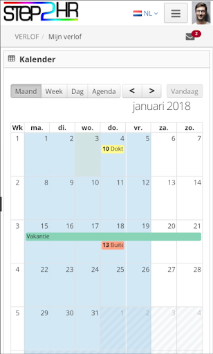 Android application Verlofapp - Verlofregistratie screenshort