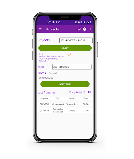OnTime WorkTime Multi-User app Screen 3