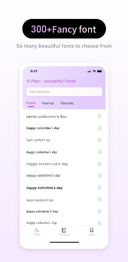X plan:wonderful Fonts Screen 2