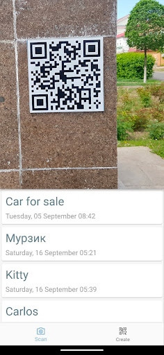 Android application Proxy QR - scan and create screenshort