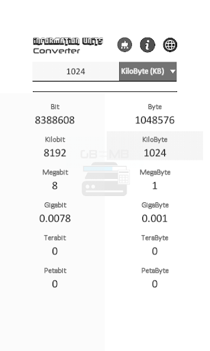Android application Information Units Converter screenshort