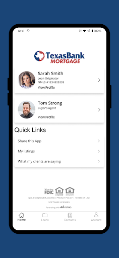 Android application TexasBank Mortgage My App screenshort