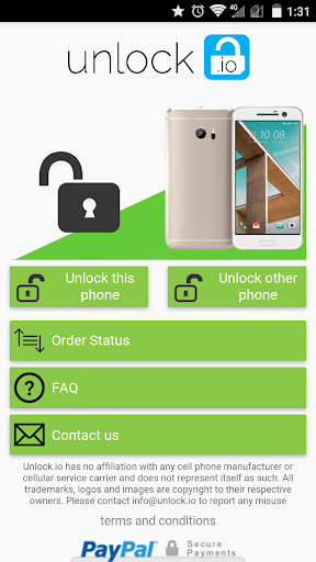 Android application SIM Unlock for HTC phones screenshort