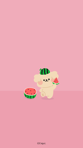 Android application 카카오톡 테마 - 알콩_여름 수박 핑크 screenshort