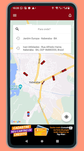 Android application Top Mob - Passageiro screenshort