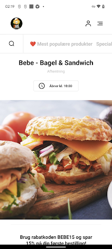 Android application Bebe - Bagel & Sandwich screenshort