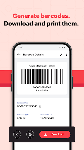 Screenshot of Barcode & QR Code Generator