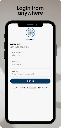 TimeLive | Employee Time Clock Screen 2