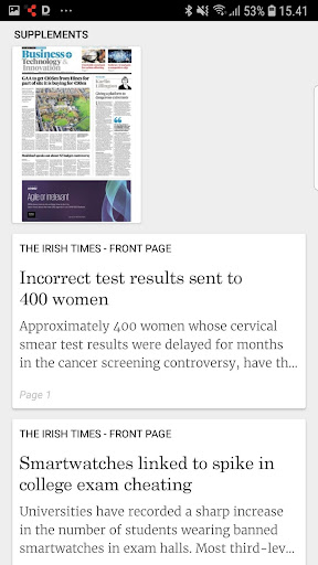 Irish Times ePaper Screen 2