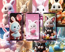 Cute bunny live wallpaperのおすすめ画像1