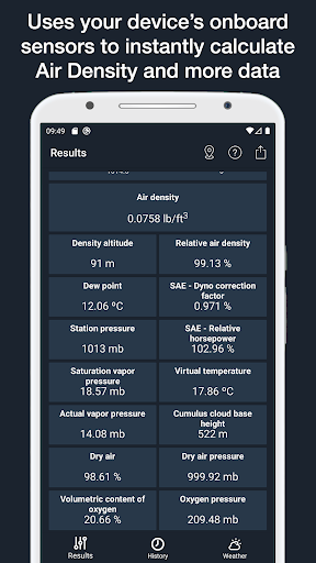 Android application AirLab: Air Density & Density screenshort