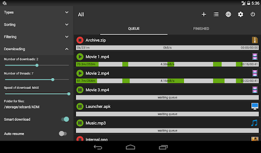Screenshot ng Advanced na Download Manager