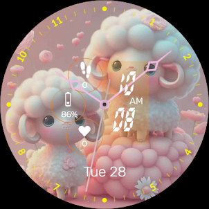 Cute Pink Watch Face L67