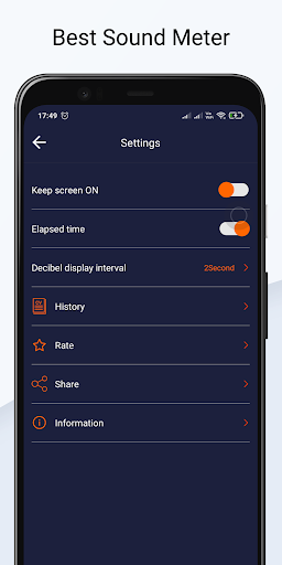 High Frequency Sound Meter App Screen 3
