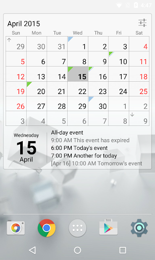 Calendar Widget Month + Agenda Screenshot 2 - AppWisp.com