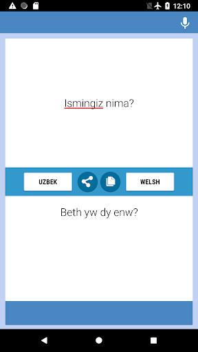 Android application Cyfieithydd Wsbec-Cymraeg screenshort