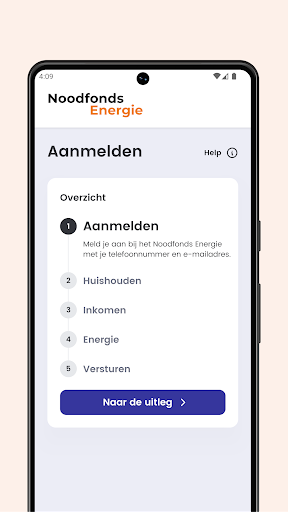 Android application Tijdelijk Noodfonds Energie screenshort