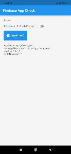 Android application App Check Test screenshort