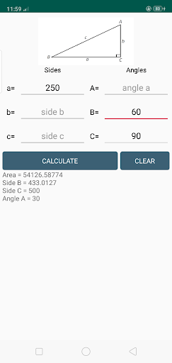 Triangle + Trigonometry Calc Screen 3