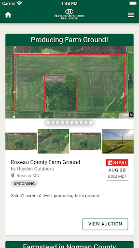 Android application Hayden Outdoors Auctions screenshort