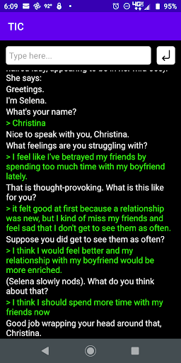 Android application TIC-Therapy AI Coping screenshort