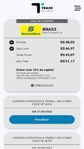 Trade ao Vivo Screen 2