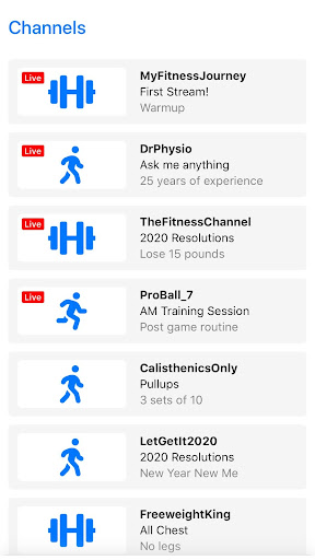 Android application GymStreams screenshort