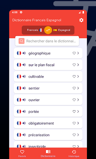 Dictionnaire Francais Espagnol Screen 2