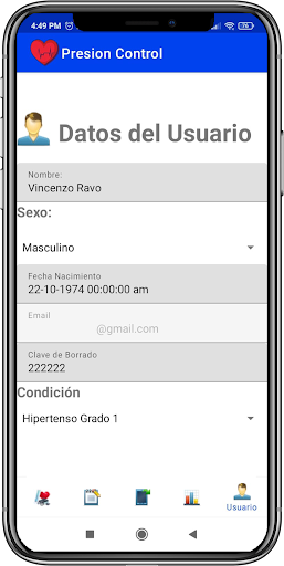 Presion Control Screen 2