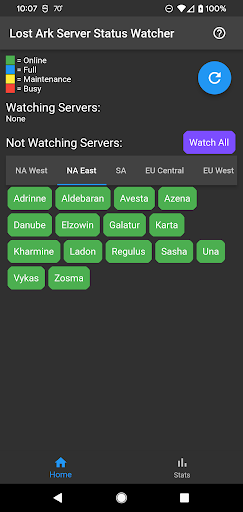 Android application Lost Ark Server Watcher screenshort