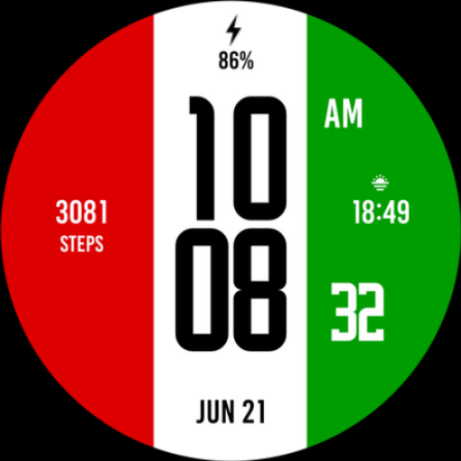 Red White Green Watch Face Logo