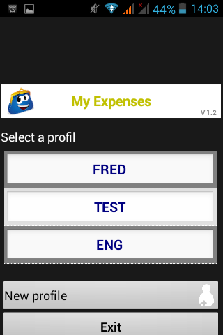 Android application Mes Dépenses screenshort