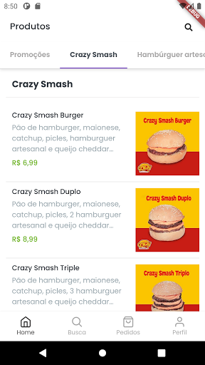 Android application Crazy Taste Hamburgueria Rio P screenshort