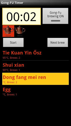 Android application Gong Fu Tea Timer 2 screenshort