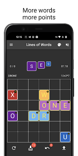 Lines of Words Screen 2